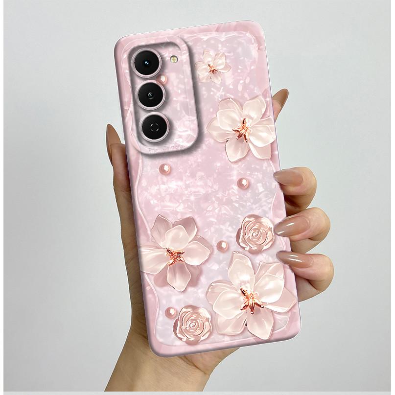 Casing For Tecno Spark 40 Pro 40Pro+ Plus 4G Aesthetic Flowers Phone Case Slim Liquid Silicone Anti Drop Protection Soft Cover