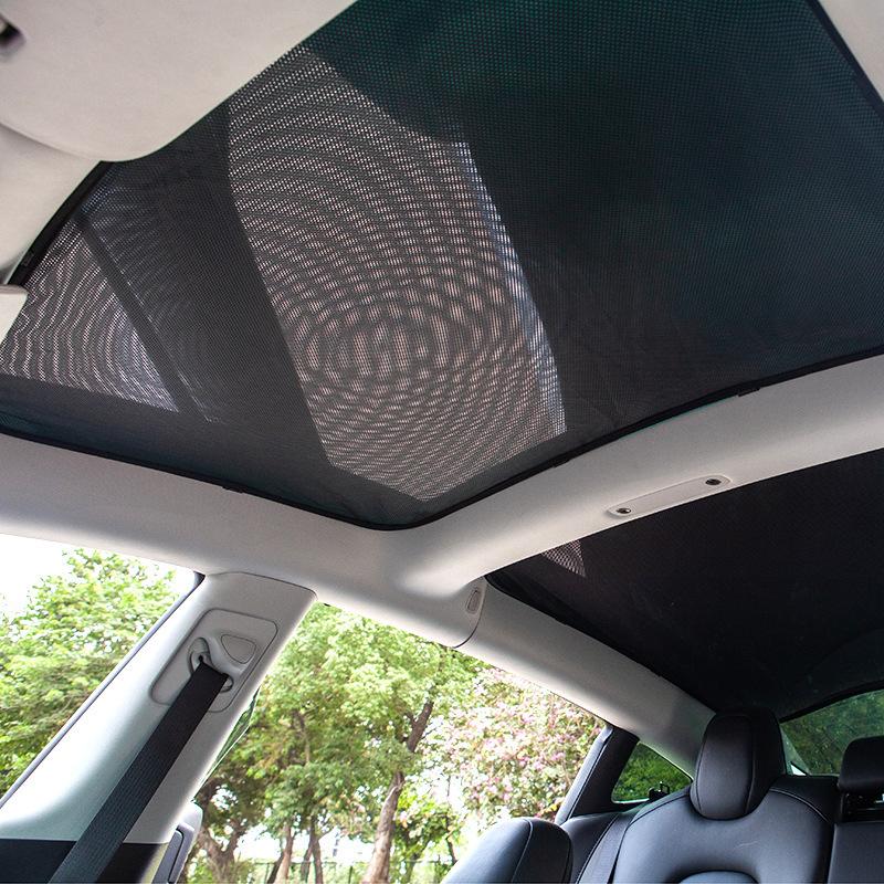 For Tesla Model 3/Y Model 3 Highland Model Y Juniper 2025+ Ice Cloth Buckle Glass Roof Sunshade Car Front Rear Sunroof Skylight