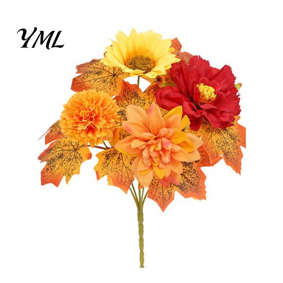 Realistic Faux Flowers for Modern Home Artificial Fall Flowers, Silk Flower Arrangement, Bouquet Decorative Greenery Living Room Decor Wedding