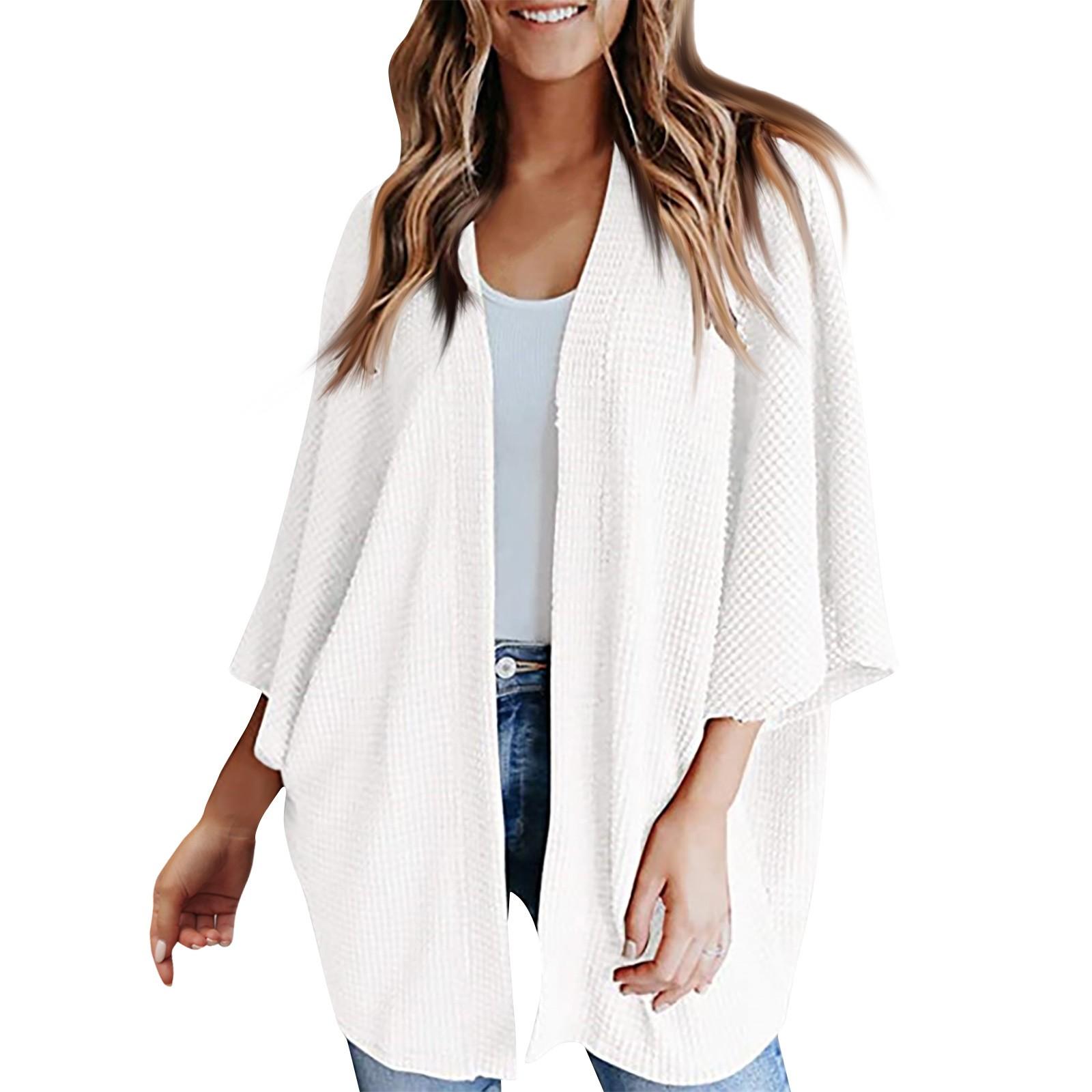 

Осенне-зимний новый хит продаж, свободный кардиган, свитер, вязаный свитер, футболка, топы, женская одежда XL белый