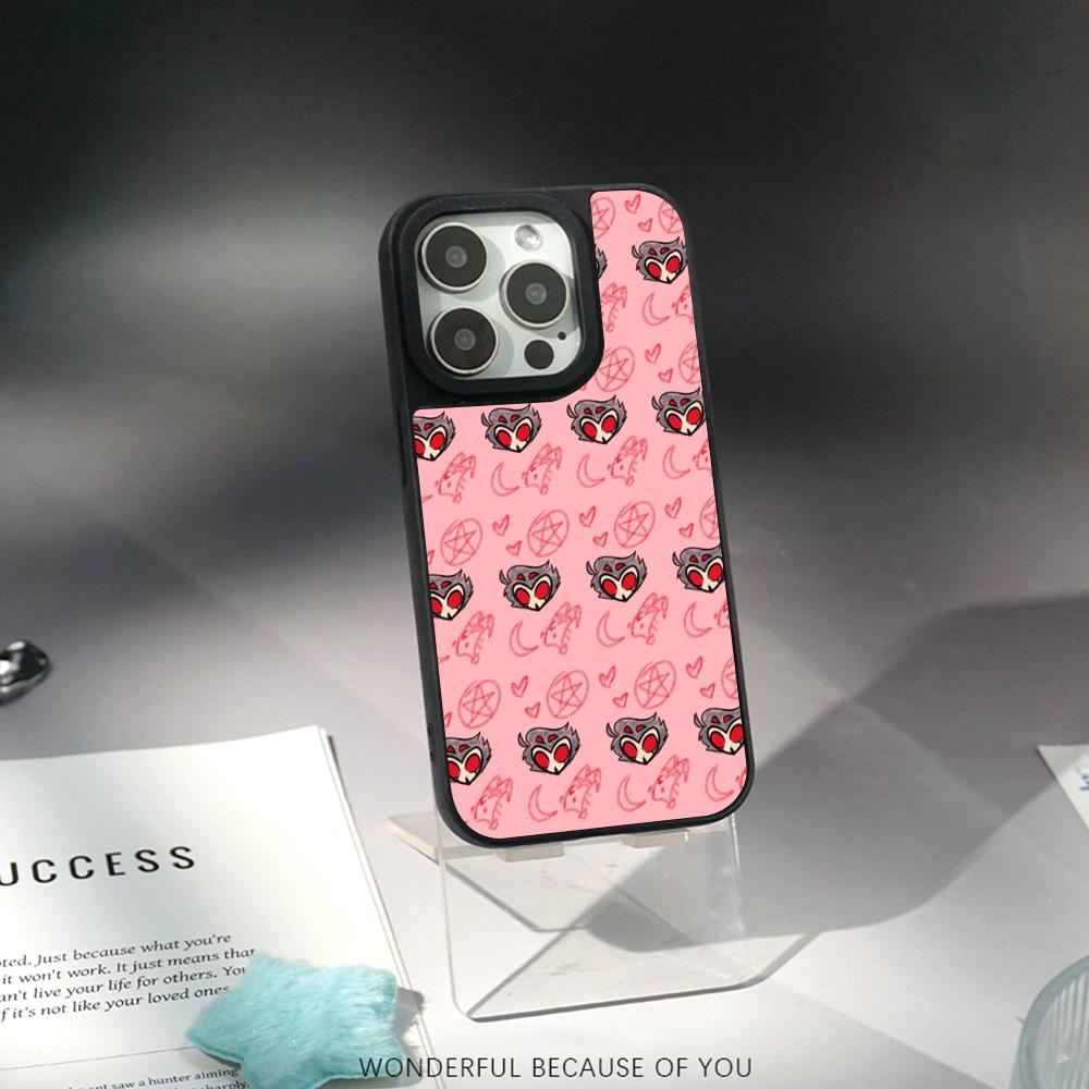 

Helluva Boss classic anime pattern Phone Case for iPhone 17 16 15 14 13 12 Pro Max Sheepskin Carbon fiber protective case iPhone 13