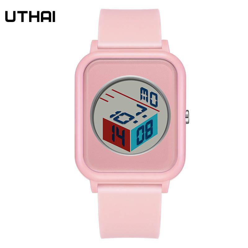 UTHAI CE134 Student's Simple Electronic Watch Innovation Leisure Fashion Nightlight Waterproof Multifunctional Boys Girls' Watch
