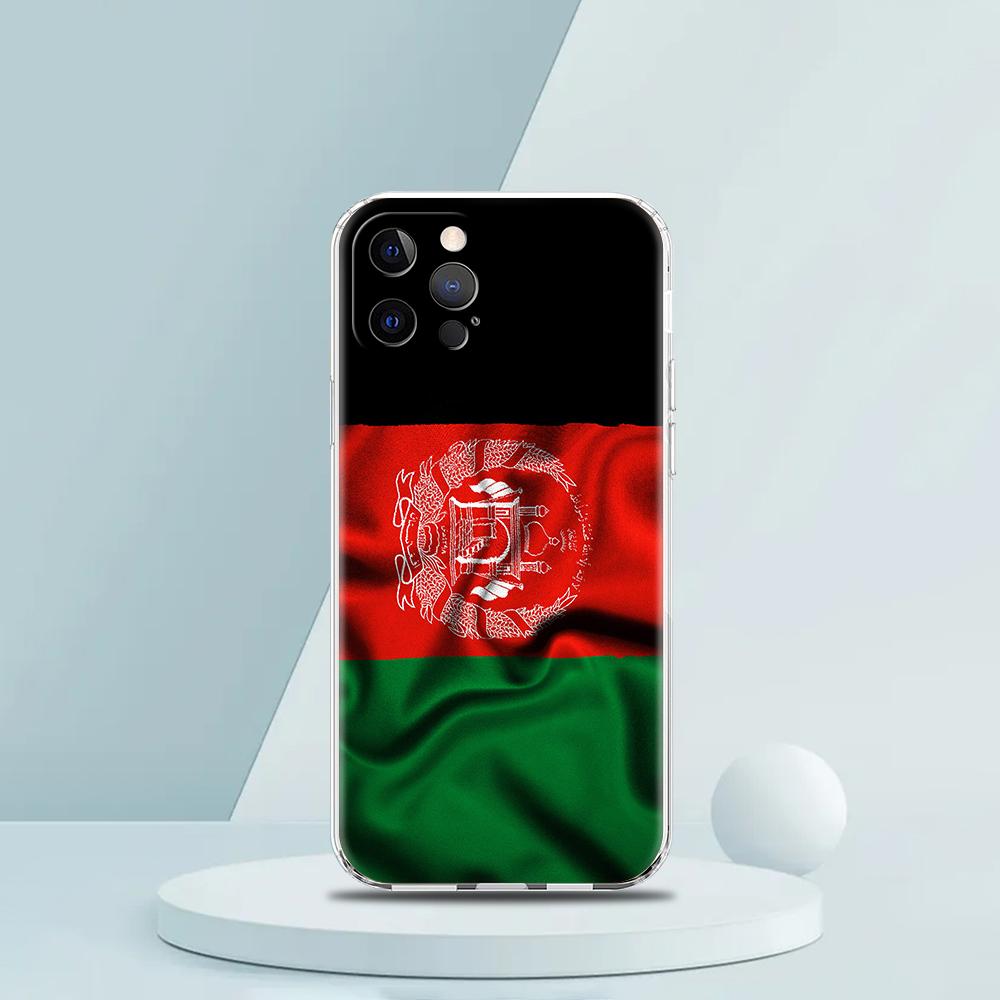 Afghan Afghanistan Flag Case for iPhone 15 14 13 12 Pro Max Cover Transparent for iPhone 11 Pro Max 7 8 Plus X XS XR SE2020 Bags