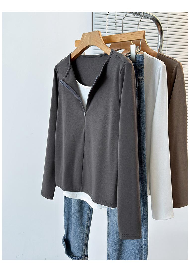 Plus Size Women s Color Block Two-Piece Look Long Sleeve T-Shirt XL