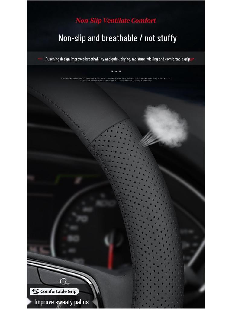 Genuine Leather Steering Wheel Cover for Kia Models: K3, Sportage, K5, Forte, K2, Cerato, KX3, KX Cross, K4, Seltos