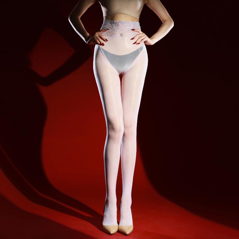 Women Sexy Stockings Lace High Waist Pantyhose Ultra-Thin 5D High Density 912-Pin Oil Shiny Glossy Sockings Night Club Wear