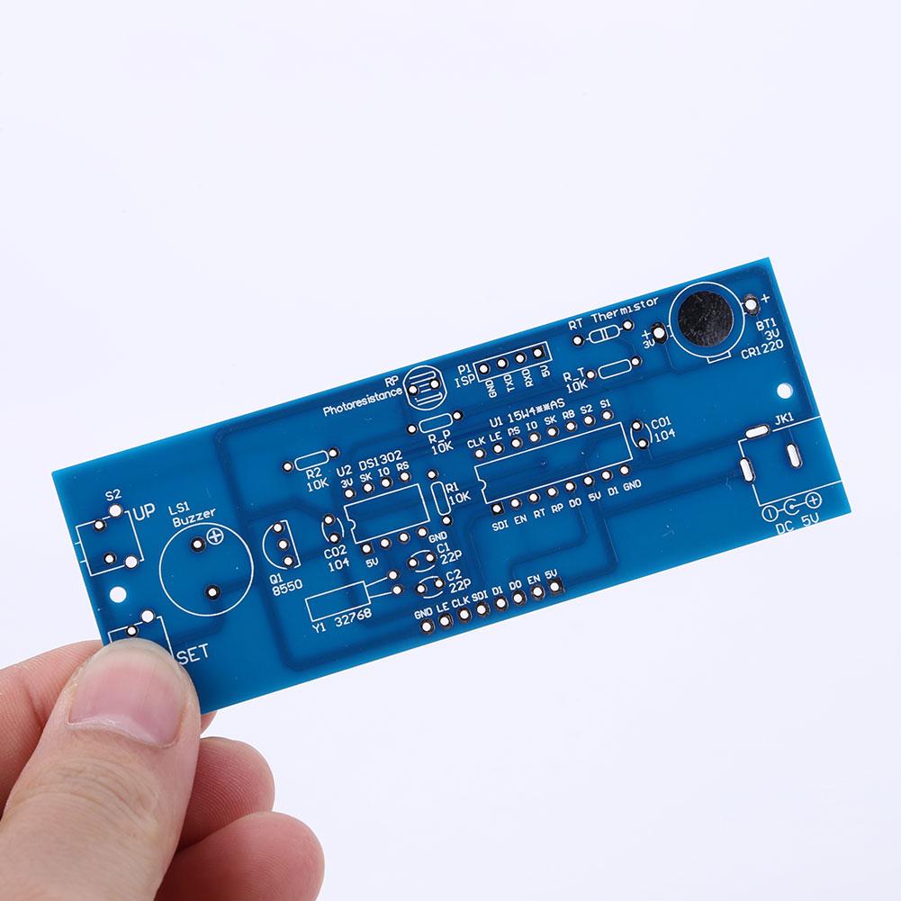 LED Digital Electronic Clock Kit Set Time Week Temp Date Display Electronical Clock Making Experiment Kit USB Powered