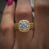 Anello Pieno di Diamanti Gioielli Zircone Matrimonio Semplice Argento Gioiello da Mano Donne