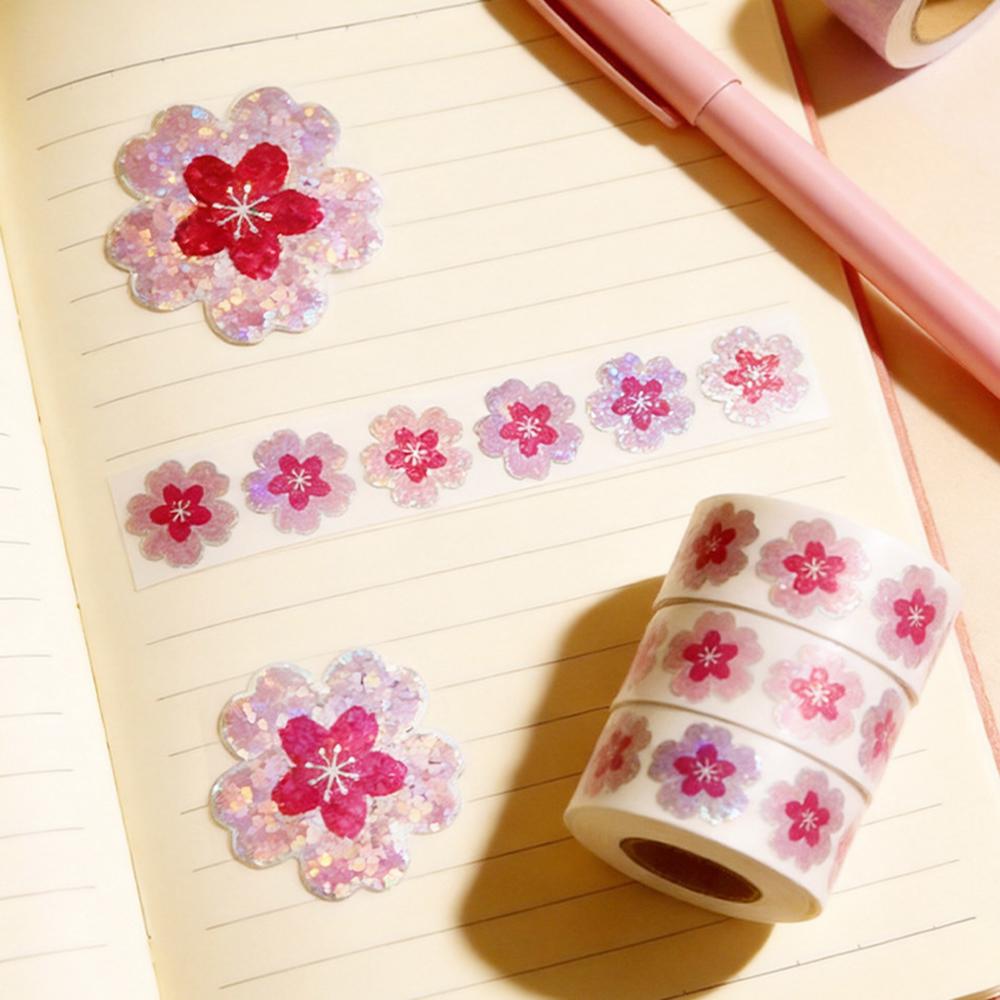 100-500pcs Laser Pink Floral Pattern Stickers Birthday Wedding Party Gift Wrapping Label Scrapbook Stationery Stickers