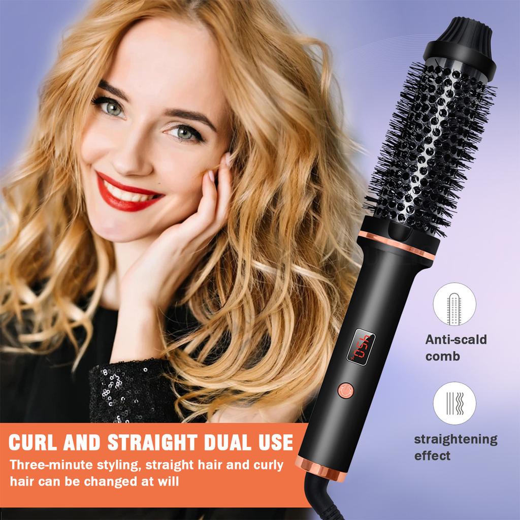 Hair Dryer Comb 2 In 1 Curling Iron Straight Hair Negative Ion Hair Dryer High Power Hot Air Comb