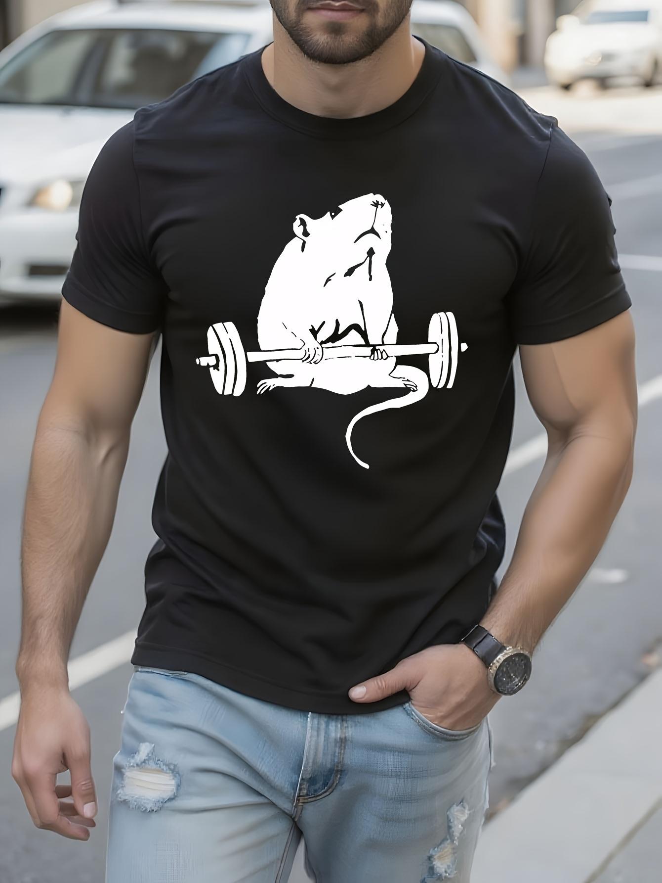 Funny Deadlift Rat Weightlifting Graphic Tshirt - Gym Hum... XXXL