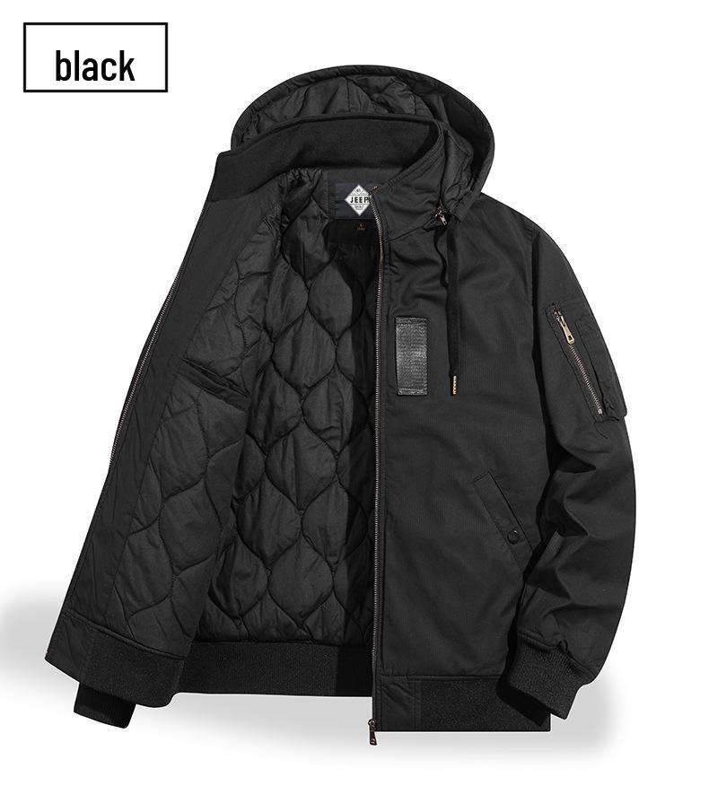 JEEP SPIRIT Quilted Cotton Workwear Jacket - Casual, Thick, Versatile for Autumn/Winter