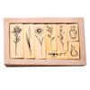 12pcs/set Cartoon Wooden Stamps, Cute Rubber Seal Party Invitations, Envelopes, Gift Wrapping Scrapbook, Decorative Retro Stamp