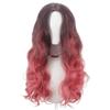 Deep Brown Powder Wave Gradient Chemical Fiber Synthetic Wig | Romantic Atmosphere Big Wave Wig | High Quality Intranet