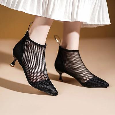 Damen Sommerstiefel Damen Luxus Knöchel Spitzzehen Keilabsatz Schuhe für Damen Trend 2024 Bequeme Outdoor Mode Sandalen