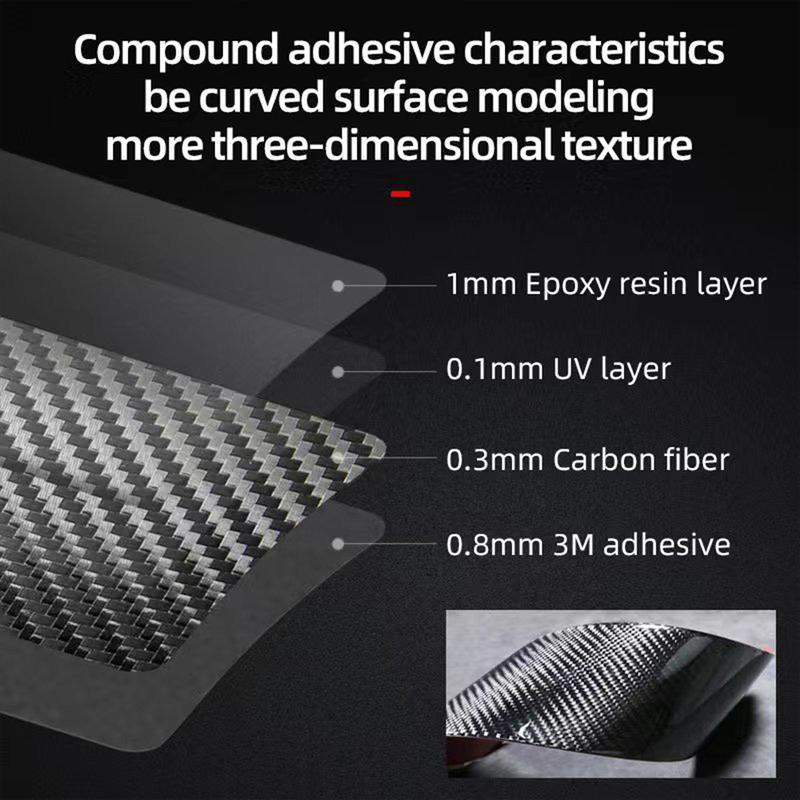 For Ford Mustang 2015- Styling Carbon Fiber Car Front Door Panel Decorative Stickers Auto Interior Modification Accesorios