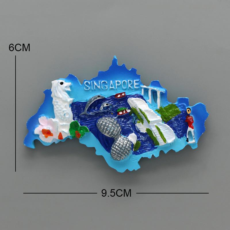 Suvenir magnetic 3D Singapore Merlion Viena Turism Mondial Frigider Laos Italia Roma Suvenir Mobilier Decorare Casă Cadou