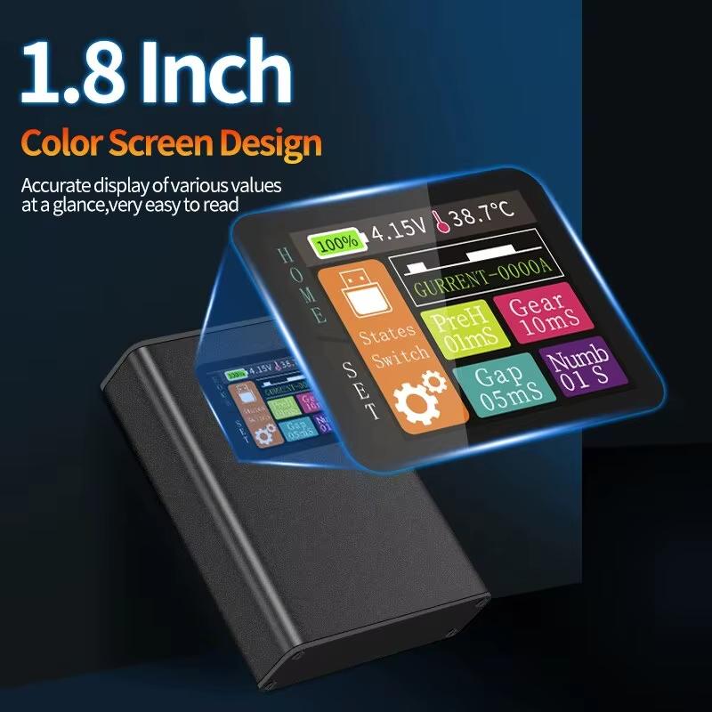 Portable 30-Speed Spot Welder With Digital Color Screen, Li-ion Battery, Welds 0.1-0.25mm 18650 Cells