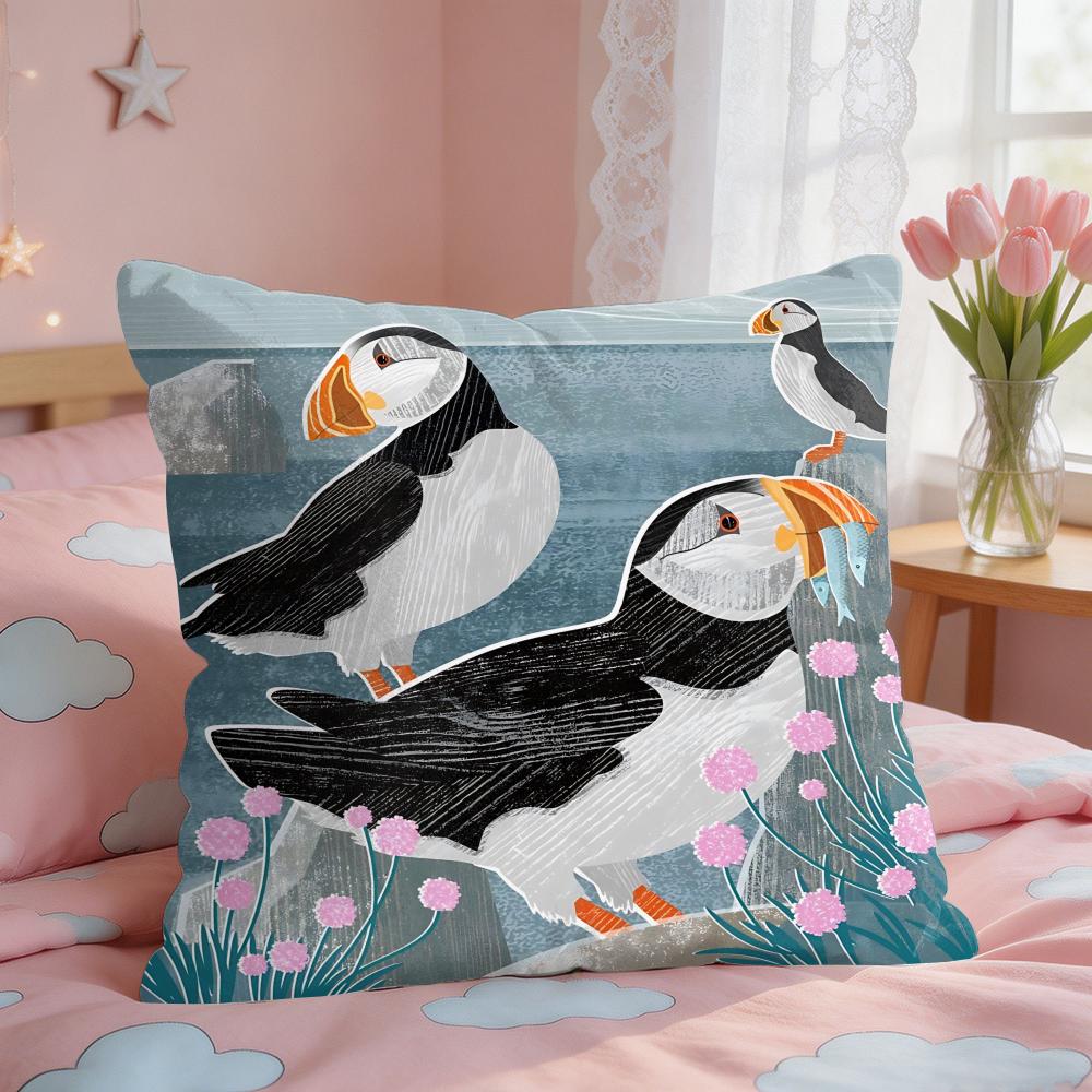 Retro Frühling Dorf Pflanzen Kissenbezug Quadratisch Kurzer Plüsch Kissenhülle Wohnzimmer Sofa Heimdekoration Funda X