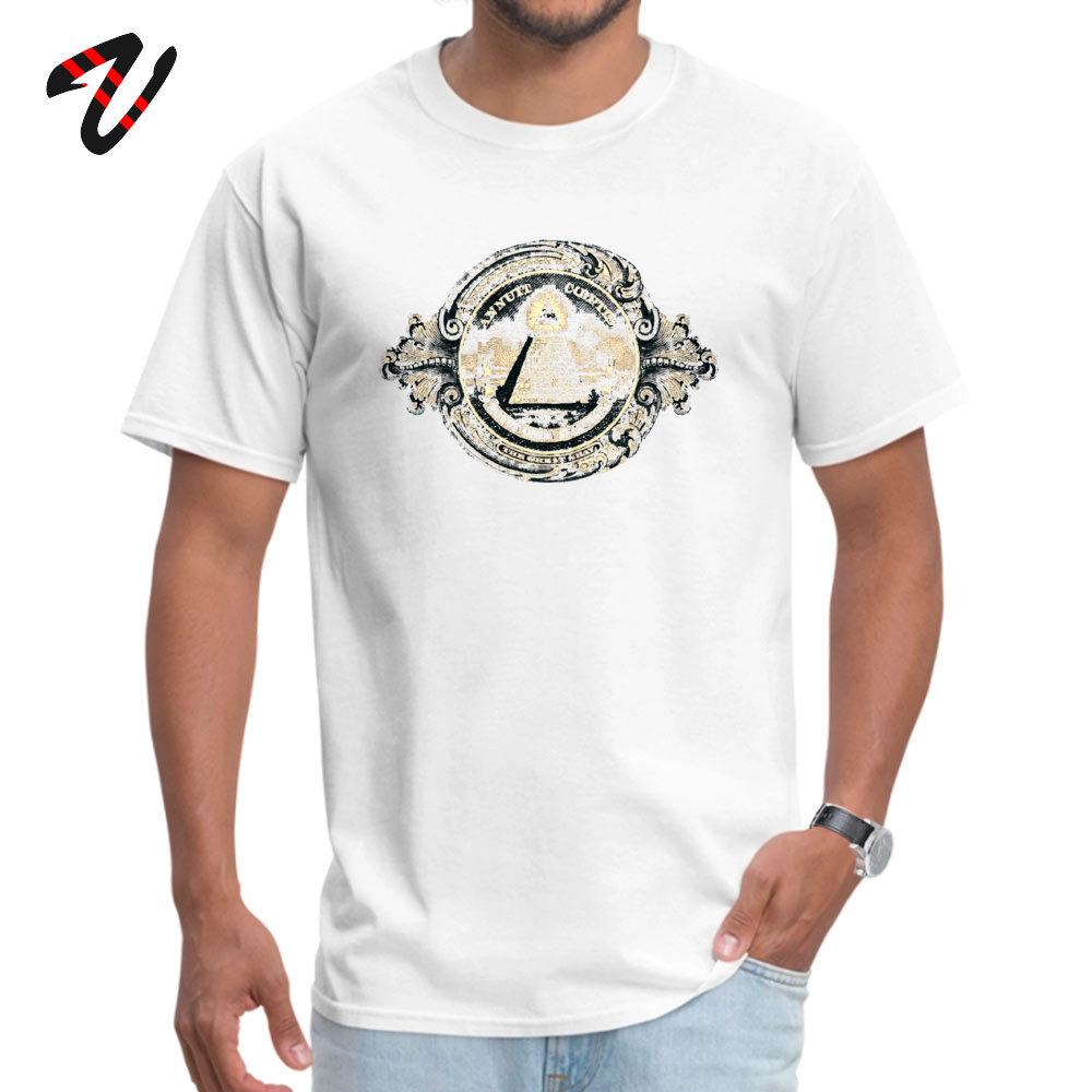 Oberteile Shirt Günstig O-Ausschnitt Individuell Kurzarm Laura Koi Mann T-Shirt Allsehendes Auge Pyramide Dollar Freimaurer Gott Bedrucktes T-Shirt
