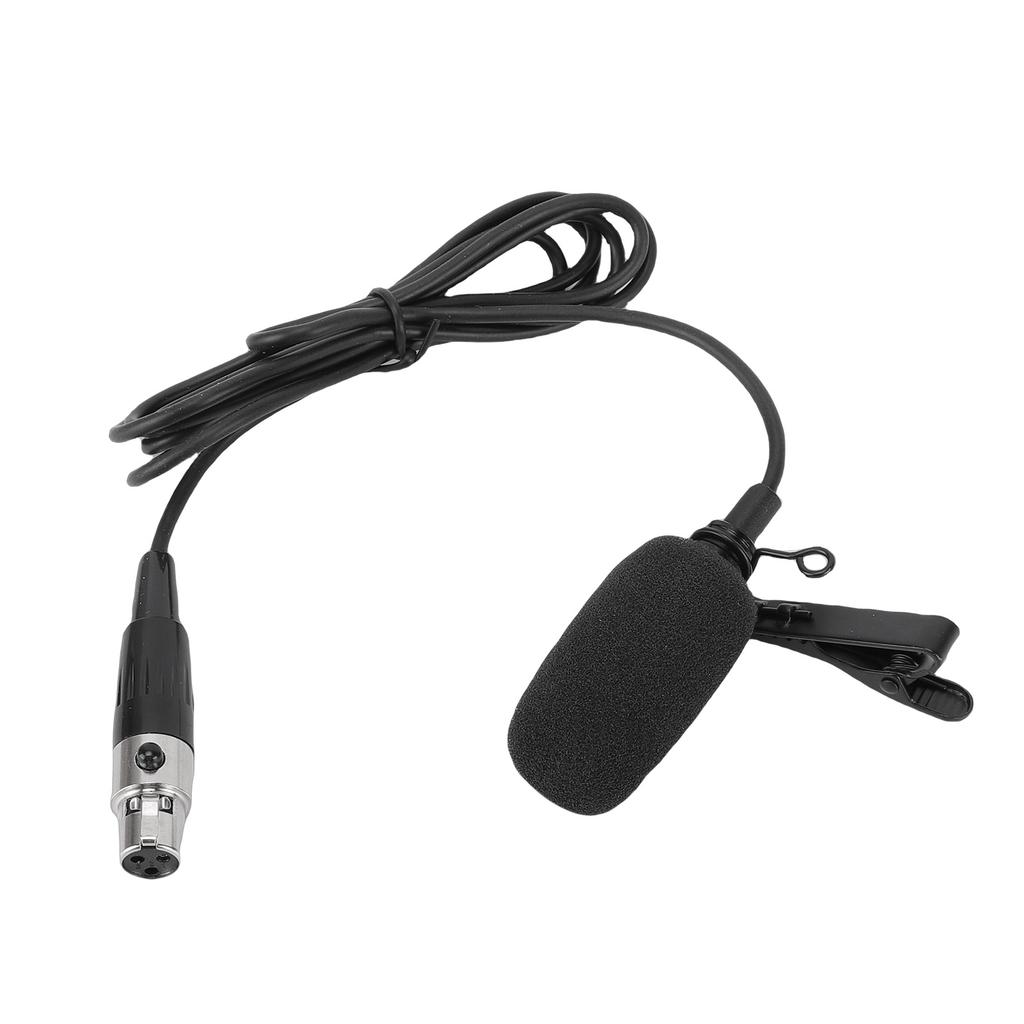 Lavalier Lapel Condenser Microphone 3 Pin XLR Cable Comfortable Clip On Lapel Mic for Speech Performance