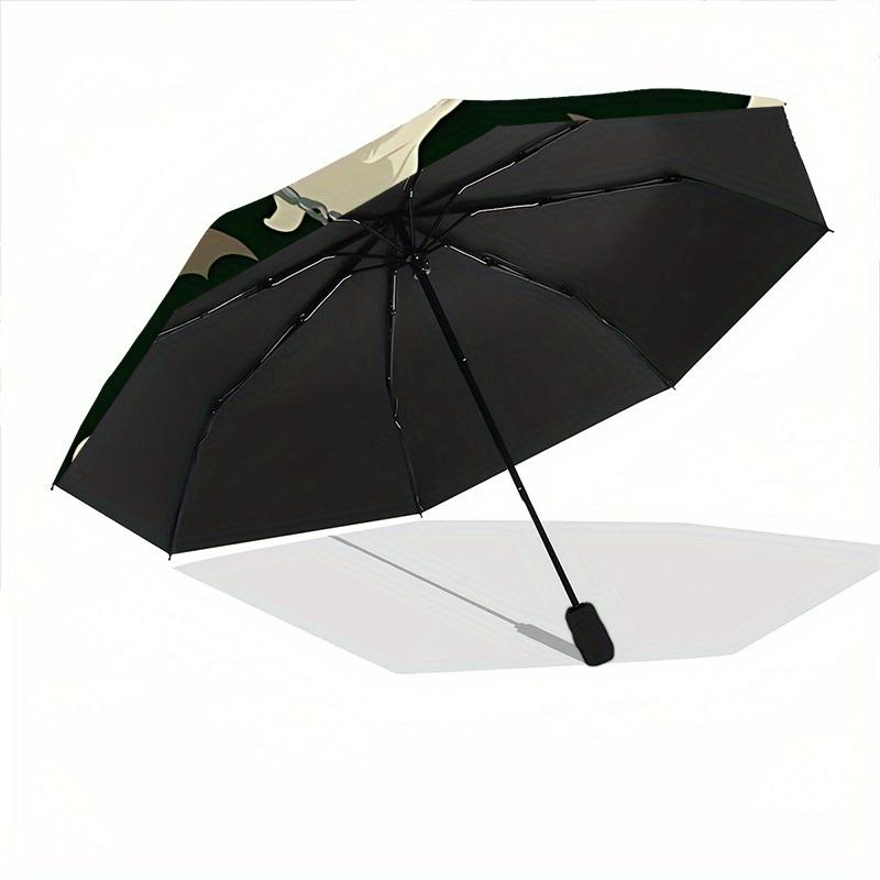1pc Ghostly Fun Automatic Open/Close Umbrella with Windproof, Functional Design, 8-Rib Sturdy Canopy, Durable Ribs,083