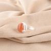 Pietra di Luna Pesca Naturale Argento Sterling Nuovo Anello Regalo Cocktail Amiche Gioielli RR-28-31