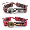 Manufacturer HandmadeTennis Racket Racquet Charm Leather Bracelet Sport Jewelry for Men Mens Leather Bracelet