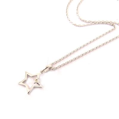 [L0165] - White 'Star' Silver Necklace