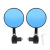 360° Rotating Motorcycle Rearview Mirrors Handle Bar End Side Mirror For 7/8" 22mm Handlebar 1 Pair Blue Glass Wide Angle
