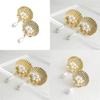 Trendy European American Natural Shell Pearl Earrings Chic Geometric Design Stylish Gold Alloy Jewelry