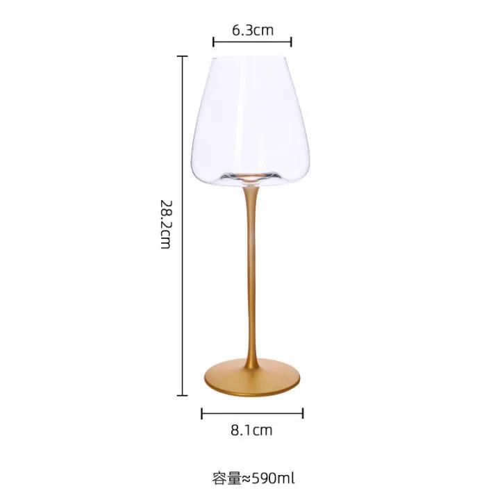 1Pcs Burgundy gold quite gold bottom red wine glass wine glass gold rod goblet