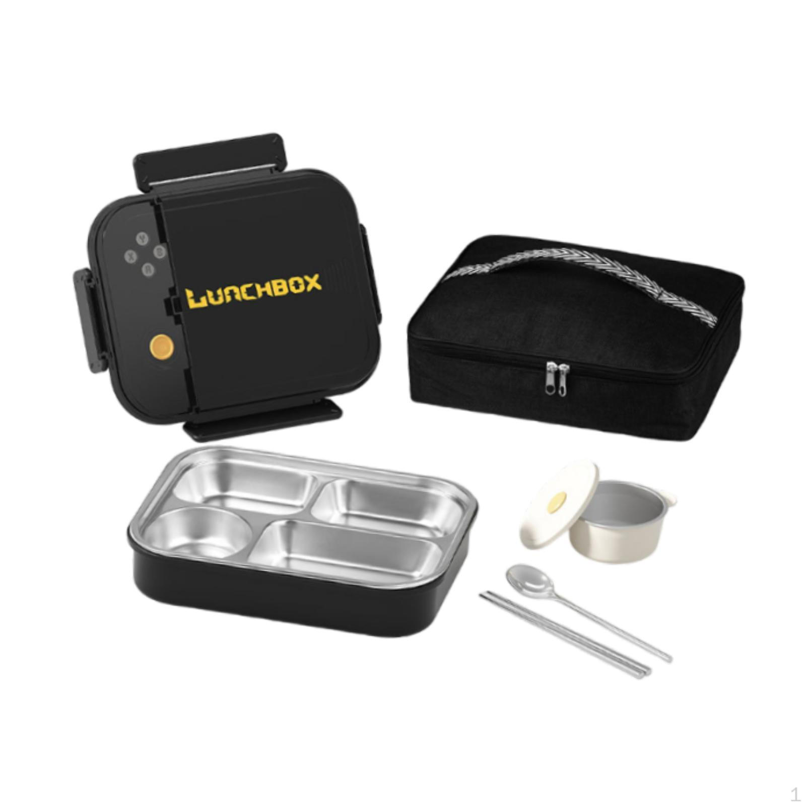 

Набор контейнеров для ланча Bento Box, переносной чехол для хранения, сумка для хранения, согревающая еда со столовыми приборами чёрный