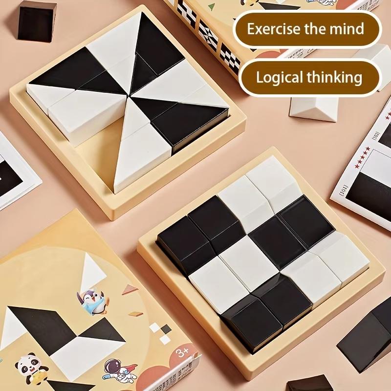 120 Level Puzzle Hidden Block Game Geometry Shape Pattern Challenges Spatial Logic Thinking Training Montessori Educational Toy