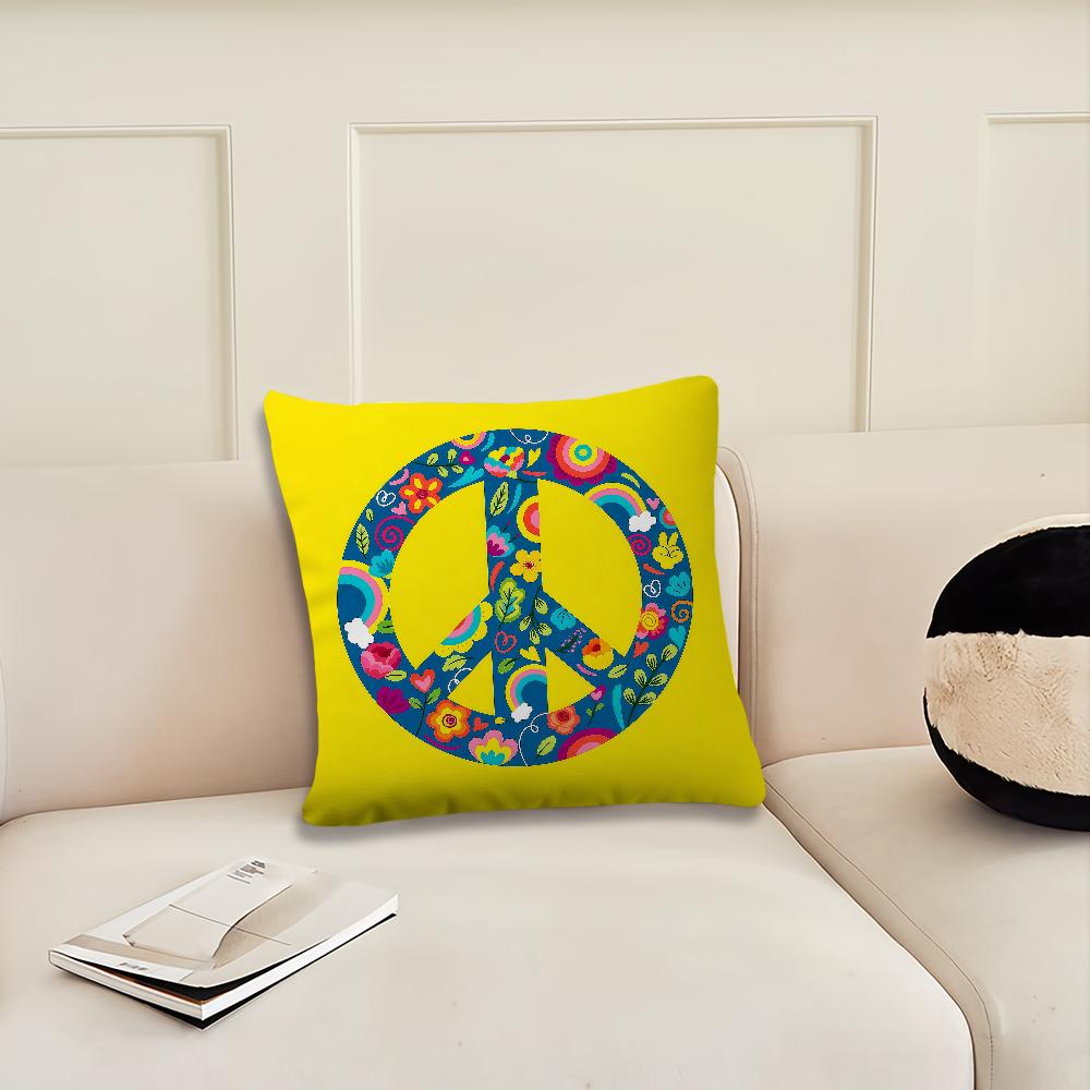 Fashion Peace Sign Nature Assortment cushion cover Pillow Cover Decoration Room Home Sofa living Office Car Nordic Simplicity