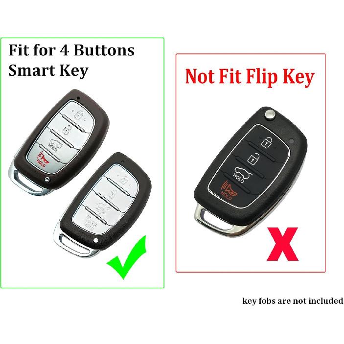 TPU Key Fob Cover Case Fit For 2018 2017 2016 2015 2014 2013 Hyundai Sonata Tucson Elantra Keyless Entry Key Fob