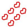 6PCS Mosaic Heart-shaped Pixel Heart-shaped Car Window Decoration, Waterproof Headlight and Taillight Decoration Stickers