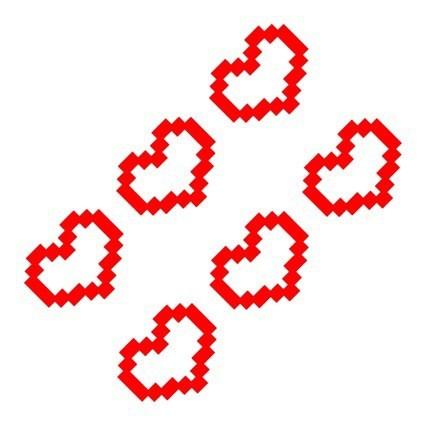 6PCS Mosaic Heart-shaped Pixel Heart-shaped Car Window Decoration, Waterproof Headlight and Taillight Decoration Stickers