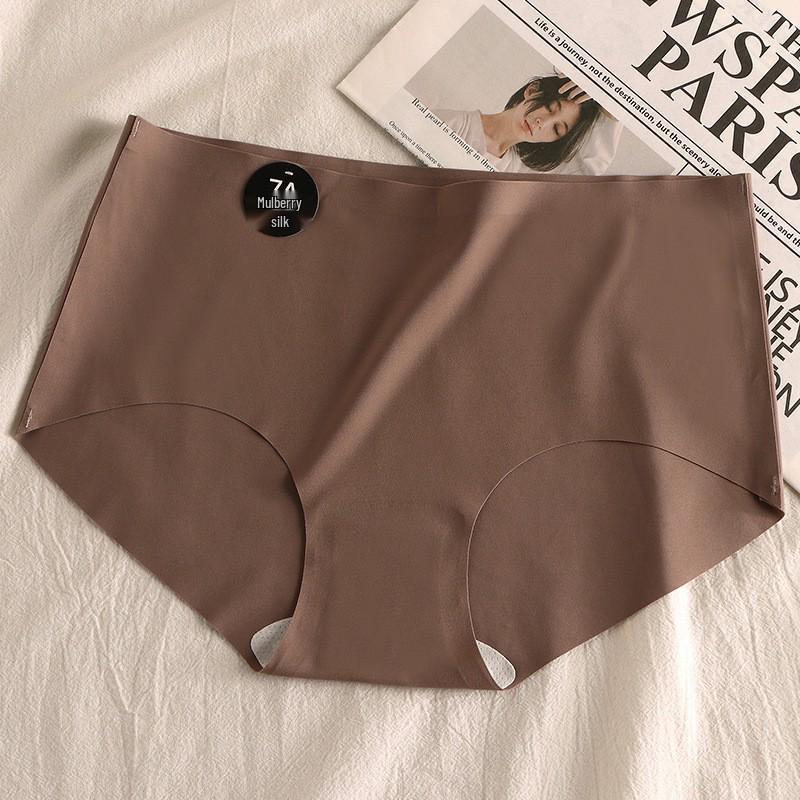7A Mulberry Silk Mid-Waist Seamless Panties for Women - Comfortable Yoga and Fitness Briefs