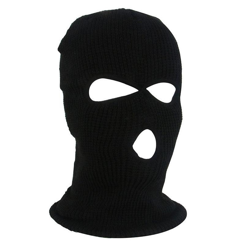 

Маска для лица Hole Full 3, лыжная зимняя шапка, балаклава, капюшон, шапка-бини, теплая шапка, тактическая Black