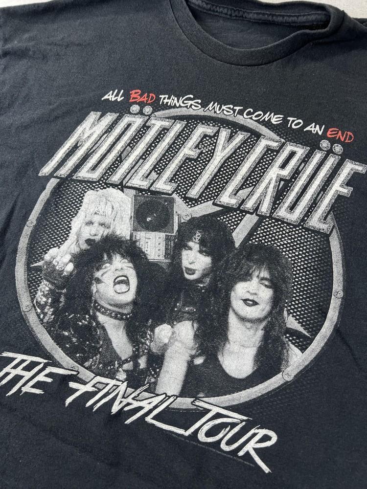 Футболка Motley Crue The Final Tour Мужская XL Черная С Графикой All Bad Things Футболка Группы Унисекс L