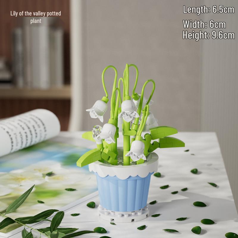 Secret Garden Flower Building Blocks: Rose & Carnation Potted Plant Toy - Perfect for Children's Play and Teacher's Day Gifts