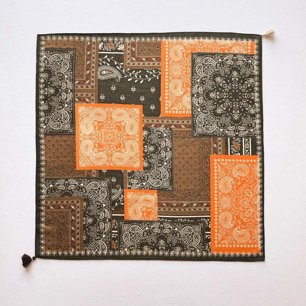 1116 Summer New Versatile Fringed Pendant, Medium Square Scarf, Women's Retro Literary and Artistic Style Neck Protection, Silk Scarf, Scarf Wholesale