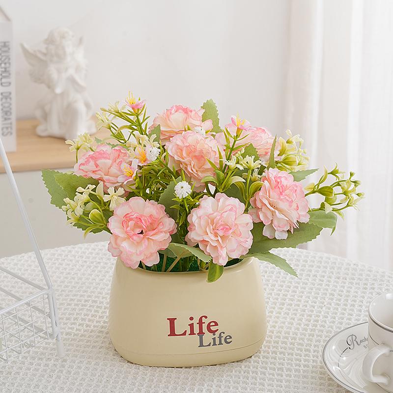 Sunflower Artificial Flower Arrangement - Small Potted Plants & Plastic Bouquets for Living Room and Dining Table Decor