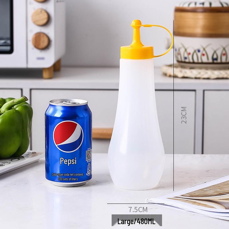 Household Squeeze Oil Bottle - Pointed Mouth for Kitchen Seasoning, Tomato Jam, Salad, or Commercial Use.