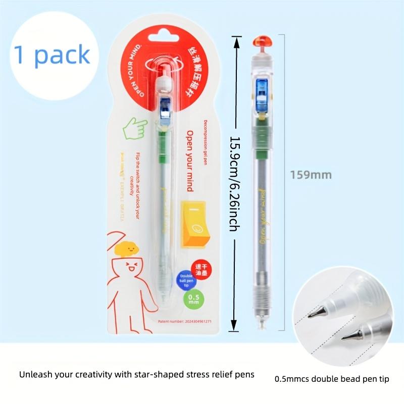 

1pc Relax Switch Pen for Exam Prep - Fidget Clicker Gel Pen 0.5mm Smooth Writing Anti-Anxiety Study Tool for University Students