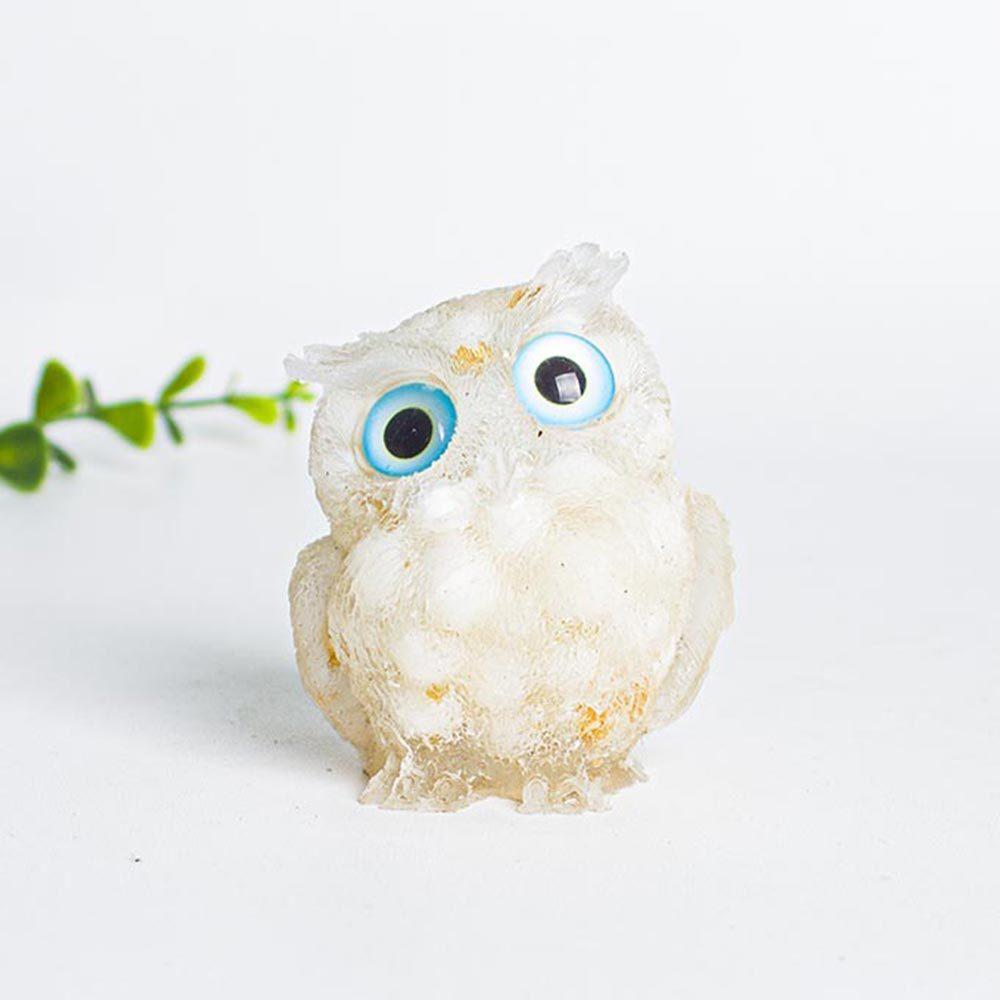 Natural Crystal Owl Car Ornament For Office Desk Decor Gift For Kids