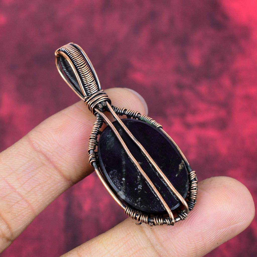 Tree of Life Sugilite Pendant Copper Wire Wrapped Pendant Dainty Gemstone Pendant Handmade Pendant Copper Wire Wrap Jewelry Gifts for Mother