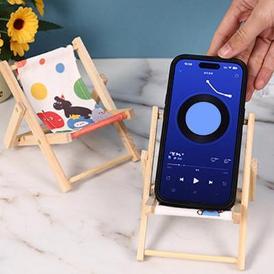 Stojan na telefon Masivní dřevo Plátěná konstrukce Design mini lehátka Nastavitelný držák telefonu s více úhly Stolní ozdoba