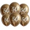 Golden Birthday Balloons "50", 30Cm, 10 Pcs.